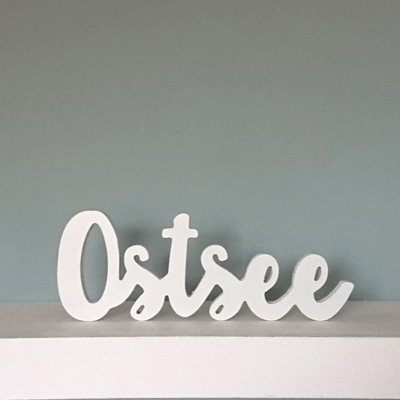 Ostsee Schriftzug- raffinert Wendelook hier wird es stimmungsvoll bei Tisch und in der Küche.
