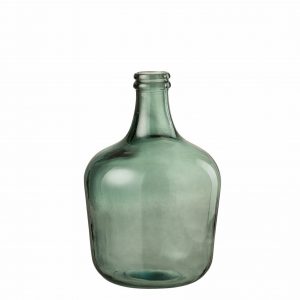 Bauchige Vase grün aus Glas
